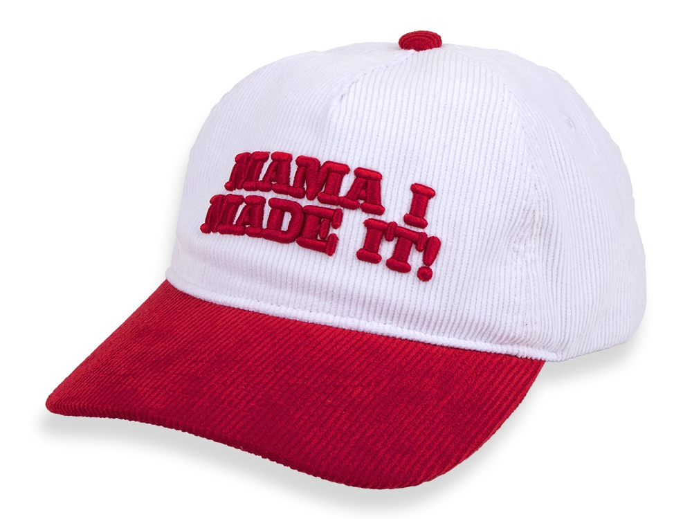 Duotone Corduroy Pet 'Mama I Made It' Wit/Rood