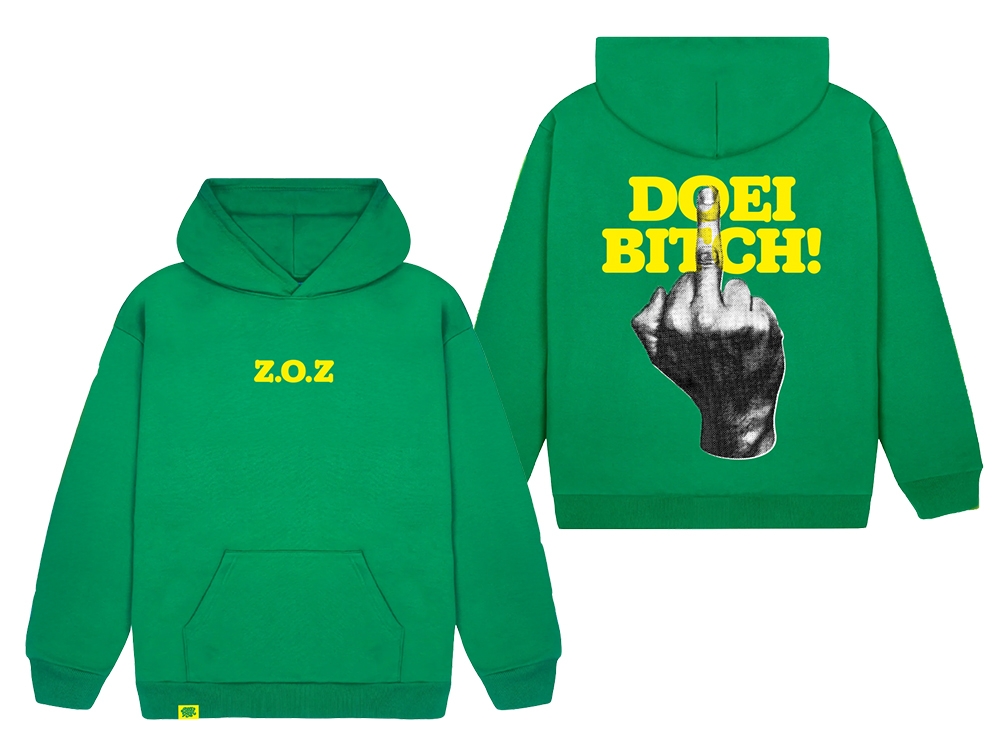 Oversized Hoodie 'Doei bitch!' Groen