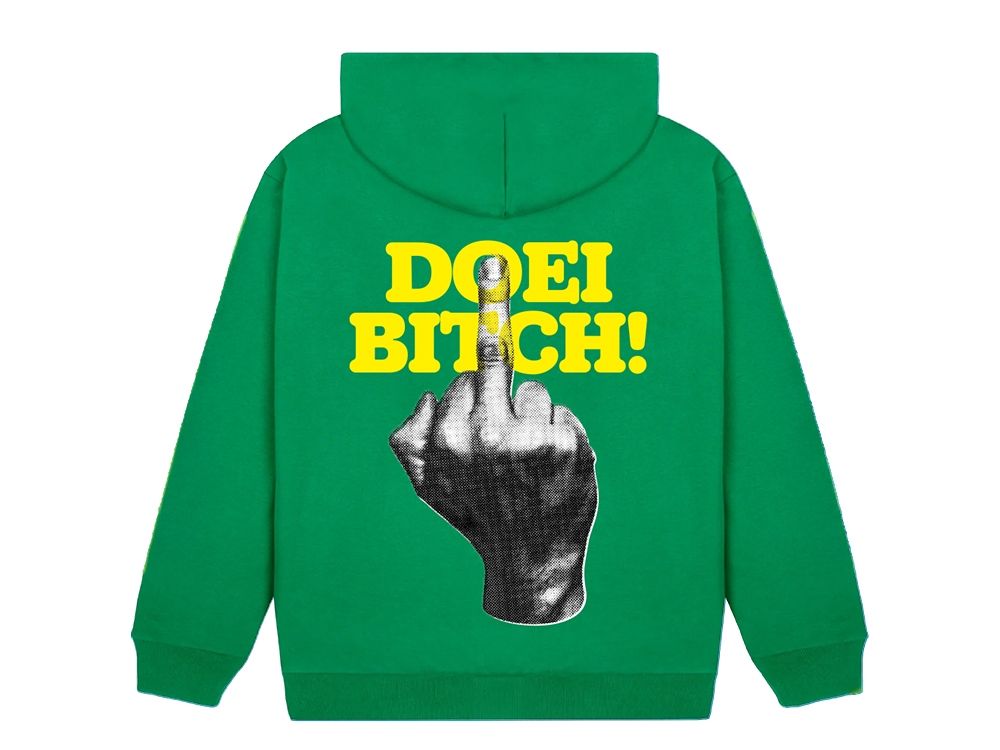Oversized Hoodie 'Doei bitch!' Groen