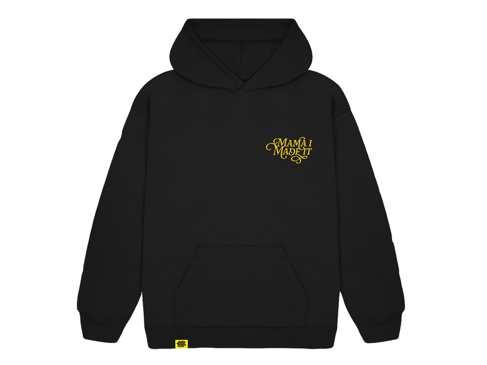 Oversized Hoodie 'Mama I made it' Zwart