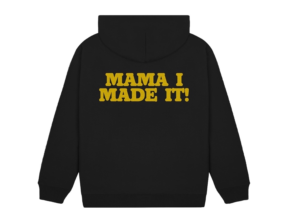 Oversized Hoodie 'Mama I made it' Zwart