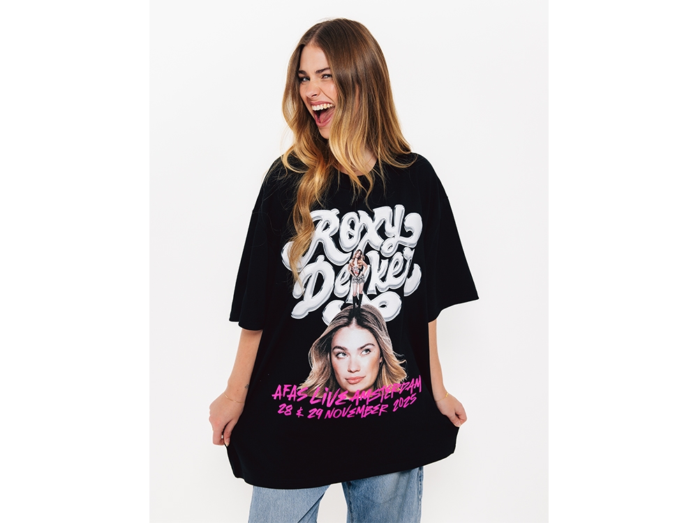 Unisex Afas T-Shirt Zwart met roze print