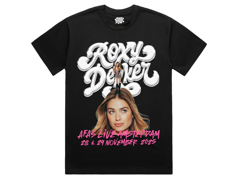 Unisex Afas T-Shirt Zwart met roze print