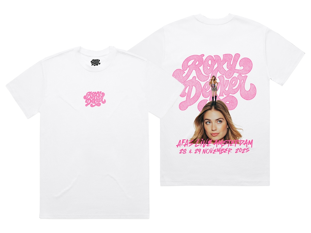 Unisex Afas T-Shirt Wit met roze print