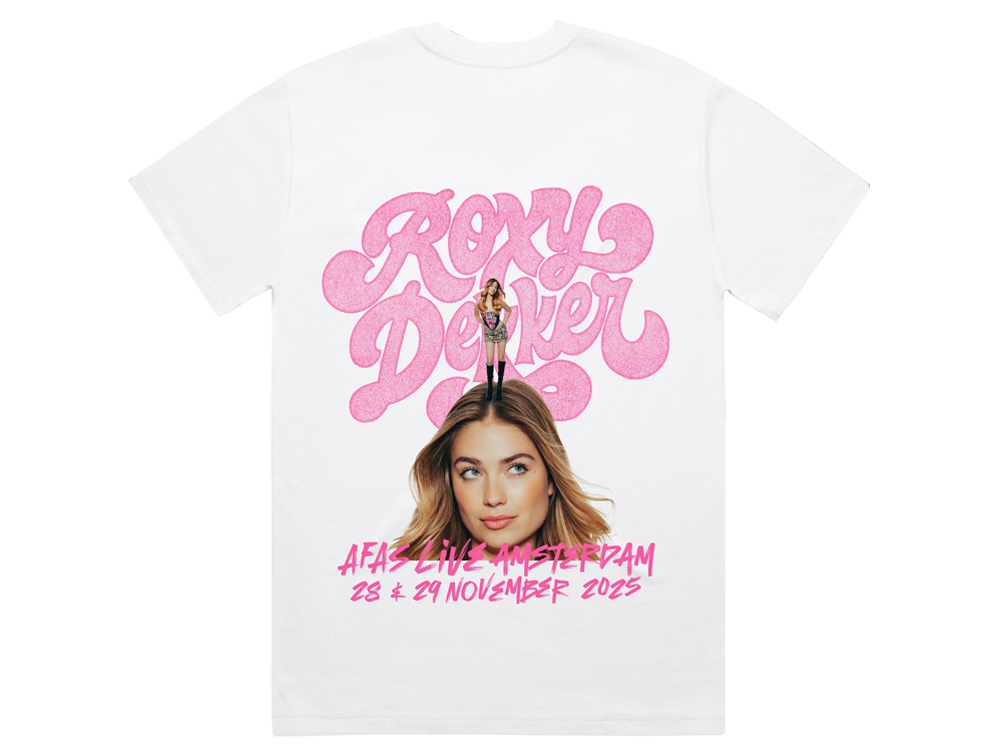 Unisex Afas T-Shirt Wit met roze print