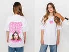 Unisex Afas T-Shirt Wit met roze print
